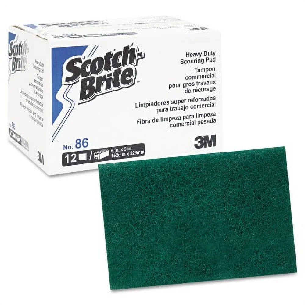 Scouring Each 9, 86, Scotch-Brite Dozen, Heavy-Duty x Green, Pad 6