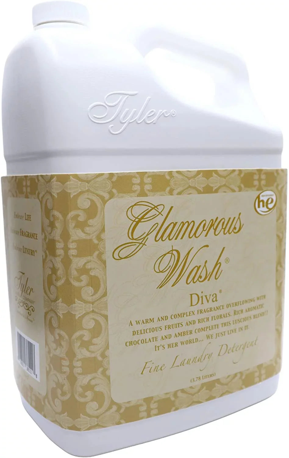 '- Tyler Liquid Machine for Clothing Designed 3.78L Glamorous - Company Liquid Wash Laundry - Hand Diva Fine Laundry Container and Detergent Candle 1Gal Detergent Washable