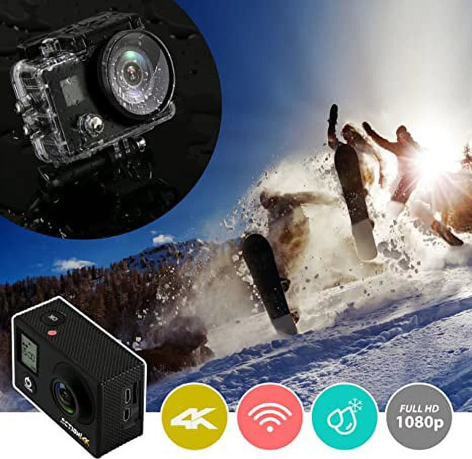 4K HD Sport Digital Video UHD Mini Wi-Fi SereneLife Ultra Pro - Kit Camcorder Action Camera 1080p