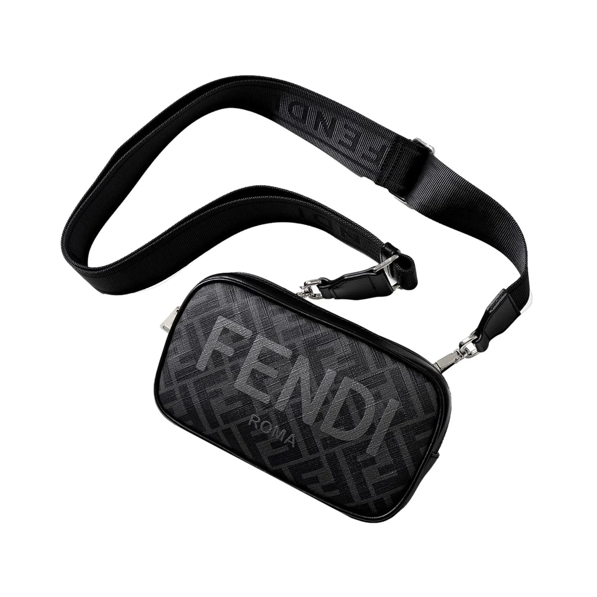 Roma Mini Zucca Crossbody Bag Canvas Camera Fendi