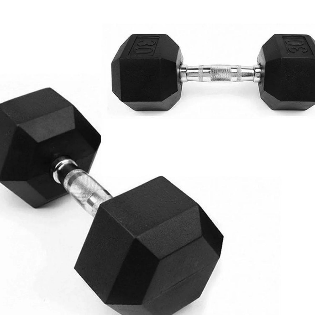 Rubber Hex lbs (New) Fitness 120 Coated Dumbbell French