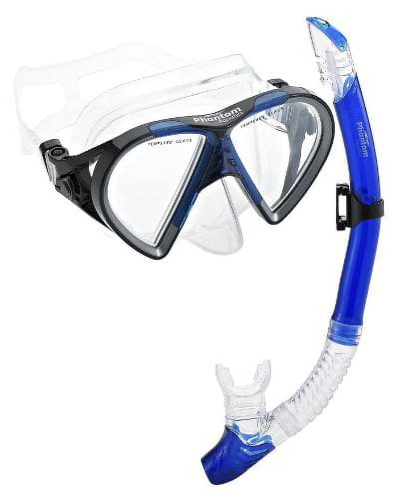 Blue Combo, Snorkel Mask Aquatics Phantom Cancun