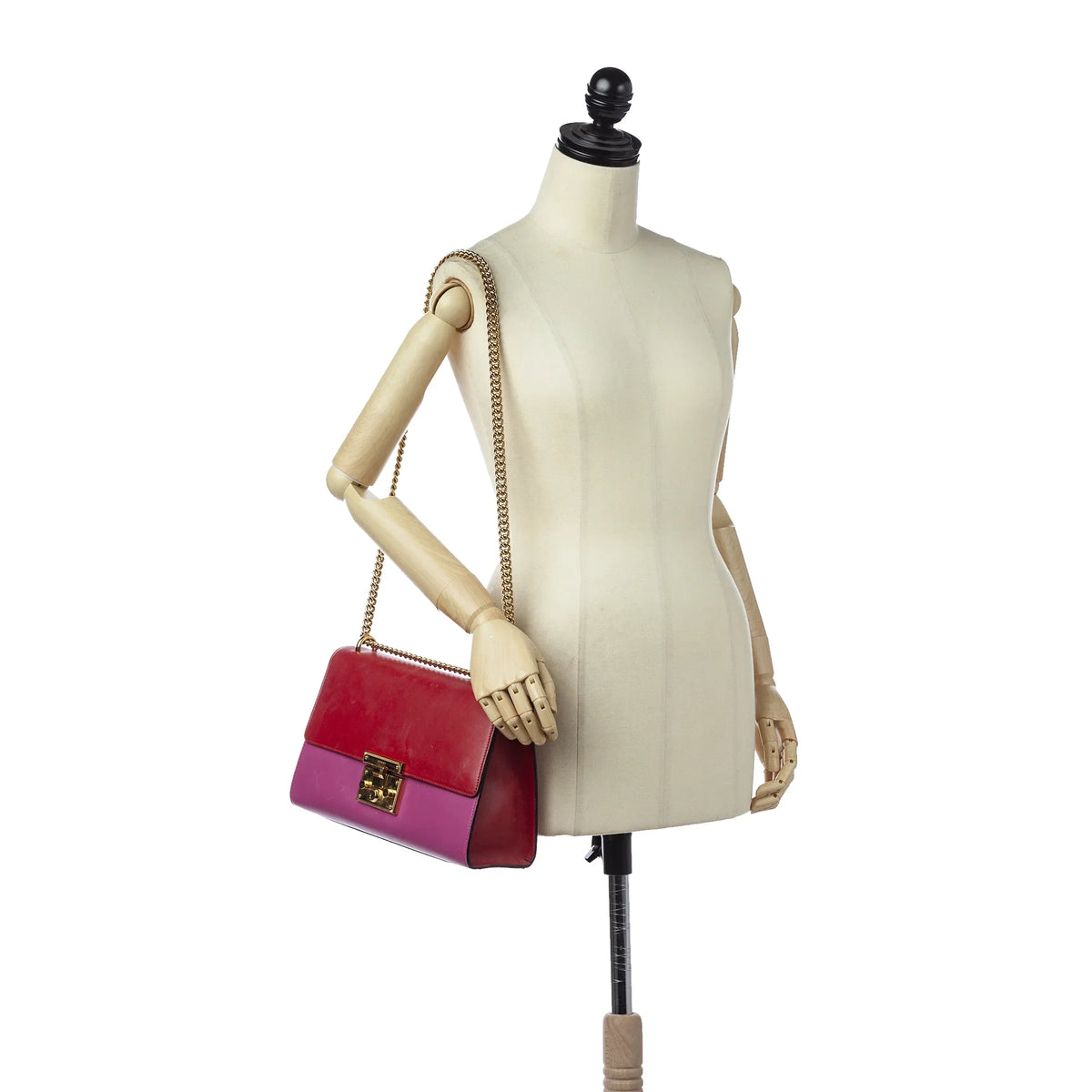 Bag Leather Red Calf (Good) Small Pre-Owned Padlock Women Crossbody Gucci