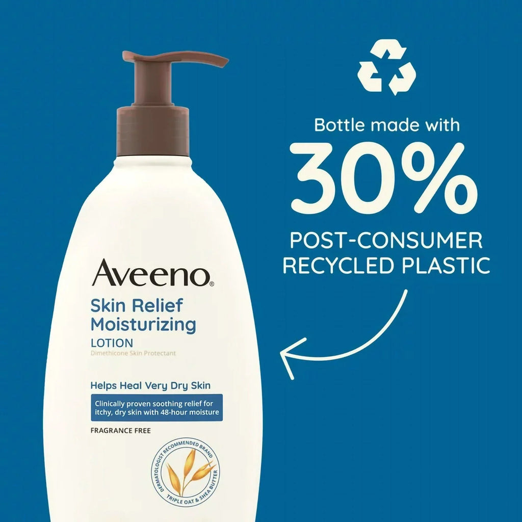 Body and Aveeno Relief Skin oz. (EA/1) Bottle 12 Moisturizer Pump Hand Lotion Unscented
