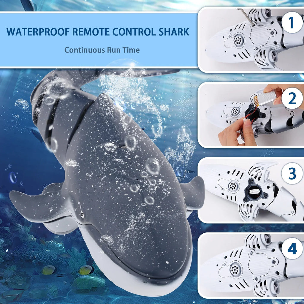 Remote Toys Diving Control for Pool Whale Toys, Spray Kids, Boat Toys, Boys Girls, Class RC Boat RC Toy Shark for Swimming Pool for Ant Water