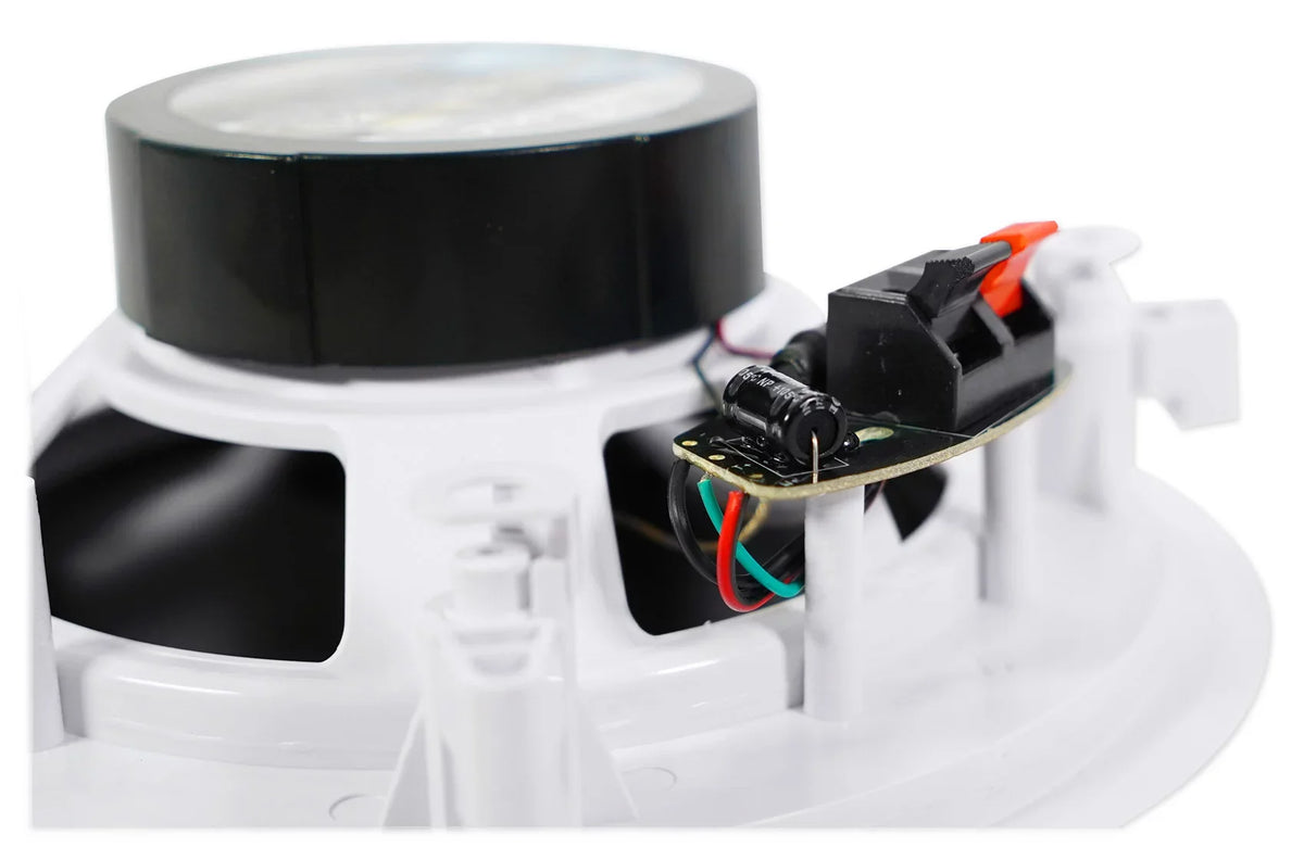 White 8" Kit 4-Room Audio Speakers Rockville Home Ceiling Receiver+(8) RPA40BT
