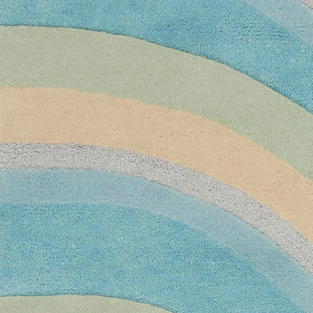 8' Runner - Hand HomeRoots 9'3" Rug x Waves Ocean Abstract Tufted Blue Beige 12'3"