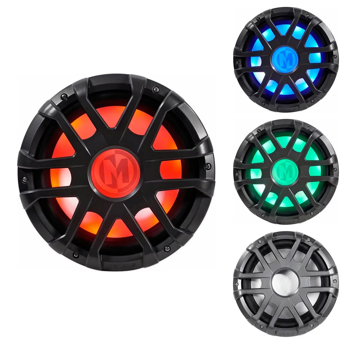 MXA1244 Memphis Audio 12" Watt Subwoofer Boat Marine LED Sub 4-Ohm Dual 500