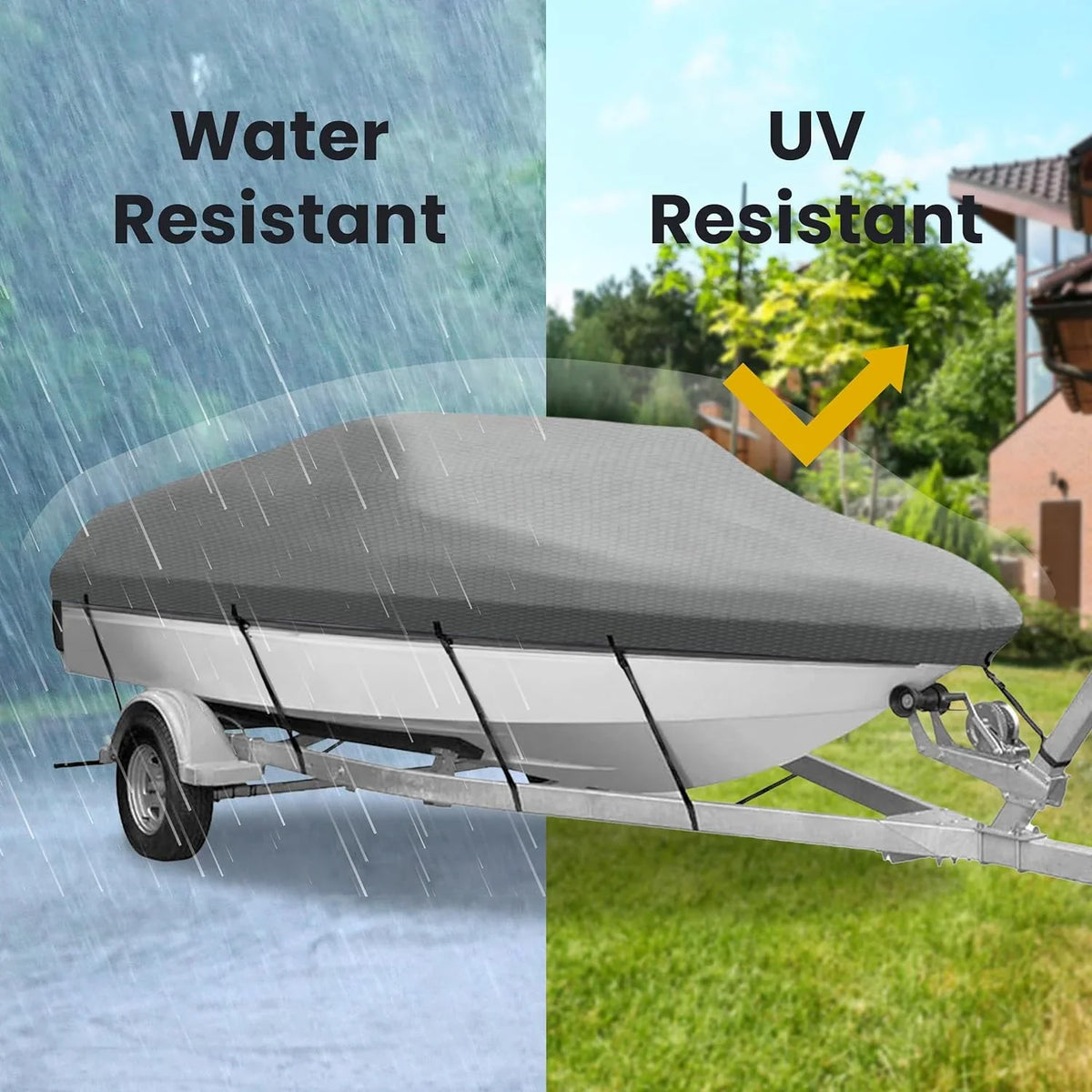Gray Boat Pyle ft. Waterproof Cover to 12.5’ Shield Inflatable 13.5’ Protective Storage Armor