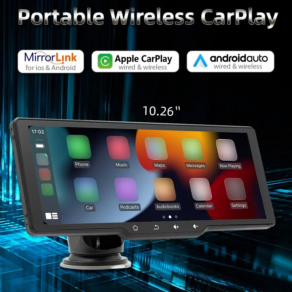 Rearview Car Mobilephone Video Auto Wireless APP Car Recorder Multi-language Portable CarPlay 10.26in Control Dcenta MultiMedia Camera Camcorder Player Car Camera Car