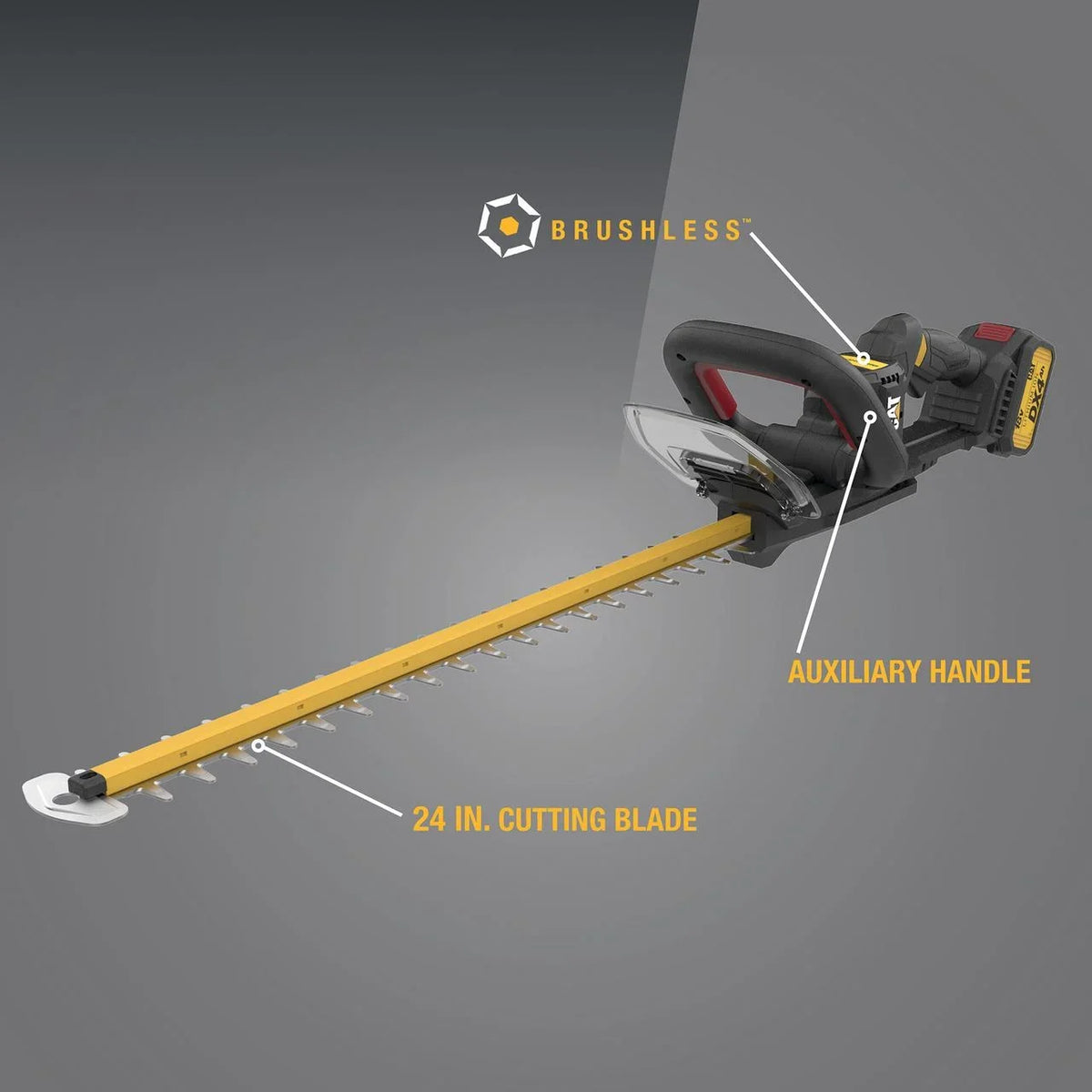 24" DG220 Trimmer Cordless Cat® Brushless Caterpillar Battery with 18V Hedge