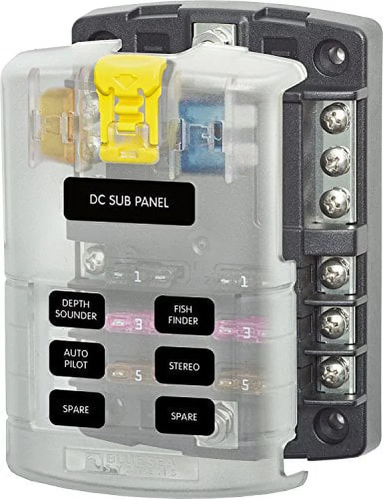 '- Cover Bus Negative Fuse and Blade with Block 5025 6 Sea Systems ST Circuits Blue