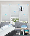 with Solar Alexa Solar Powered H, Shades Cordless 29" Motorized Panel】 Rechargeable out Wx64 Blinds with Blinds, Honeycomb White Cellular Magnetic Electric Automatic Remote, 100% Google【Free