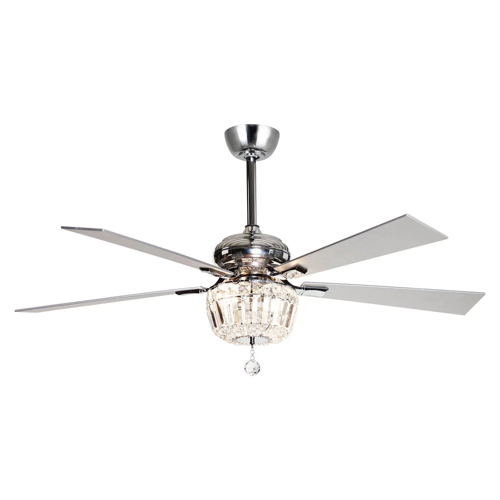 Bulb Ceiling Inches Nickel 5 Fan Parrot Ceiling Fan Included and Brushed Uncle with Reverse and Crystal Not Chandelier Fan Ceiling with 48 Blades, Remote Modern 2 Light