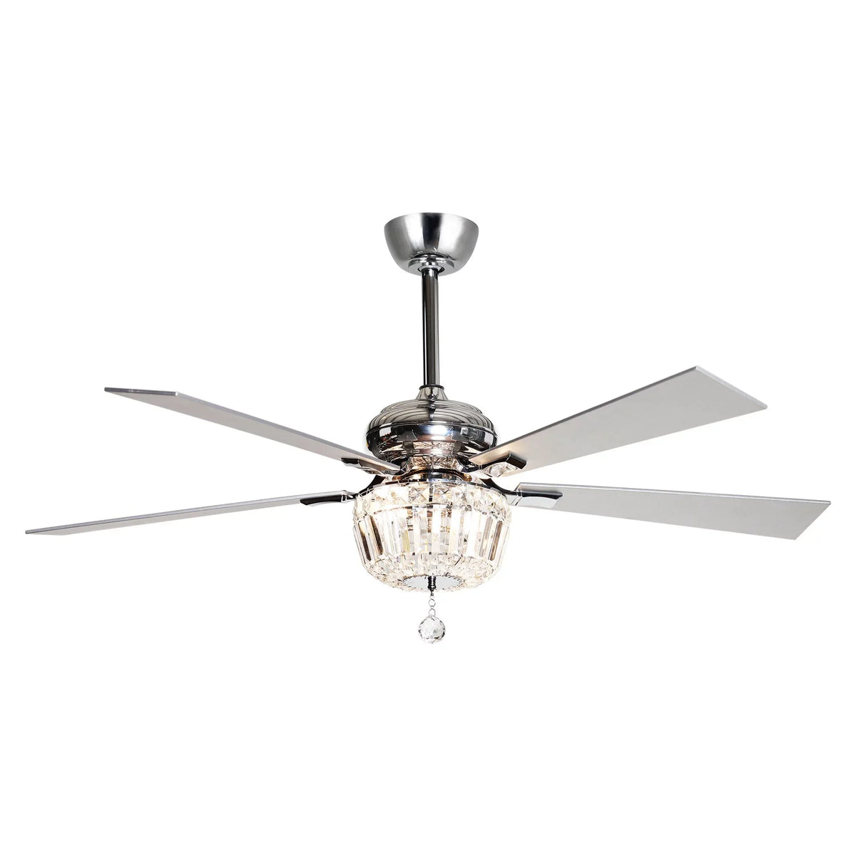 Bulb Ceiling Inches Nickel 5 Fan Parrot Ceiling Fan Included and Brushed Uncle with Reverse and Crystal Not Chandelier Fan Ceiling with 48 Blades, Remote Modern 2 Light