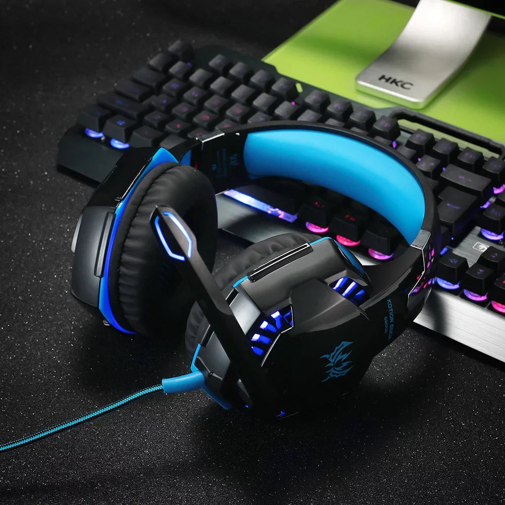 Cable Adapter Noise G2000 Gaming Reduction Headset PC with EACH EACH Laptop KOTION Audio Smartphone 3.5mm KOTION for