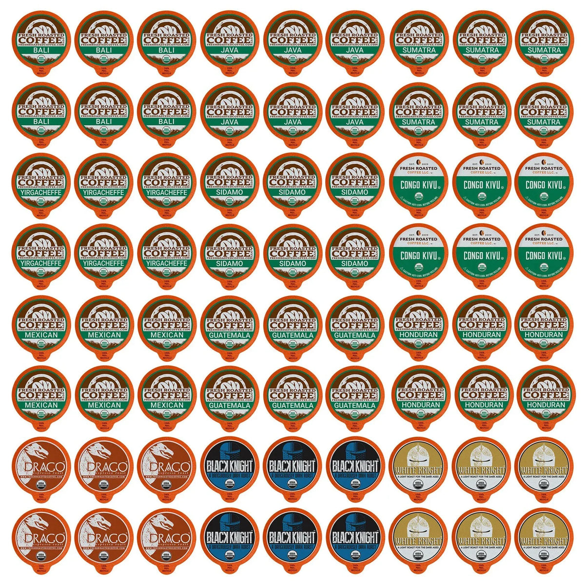 Sampler, Brewers 72 Organic K-Cup Pod Count for Coffee, Roasted Coffee Keurig Fresh