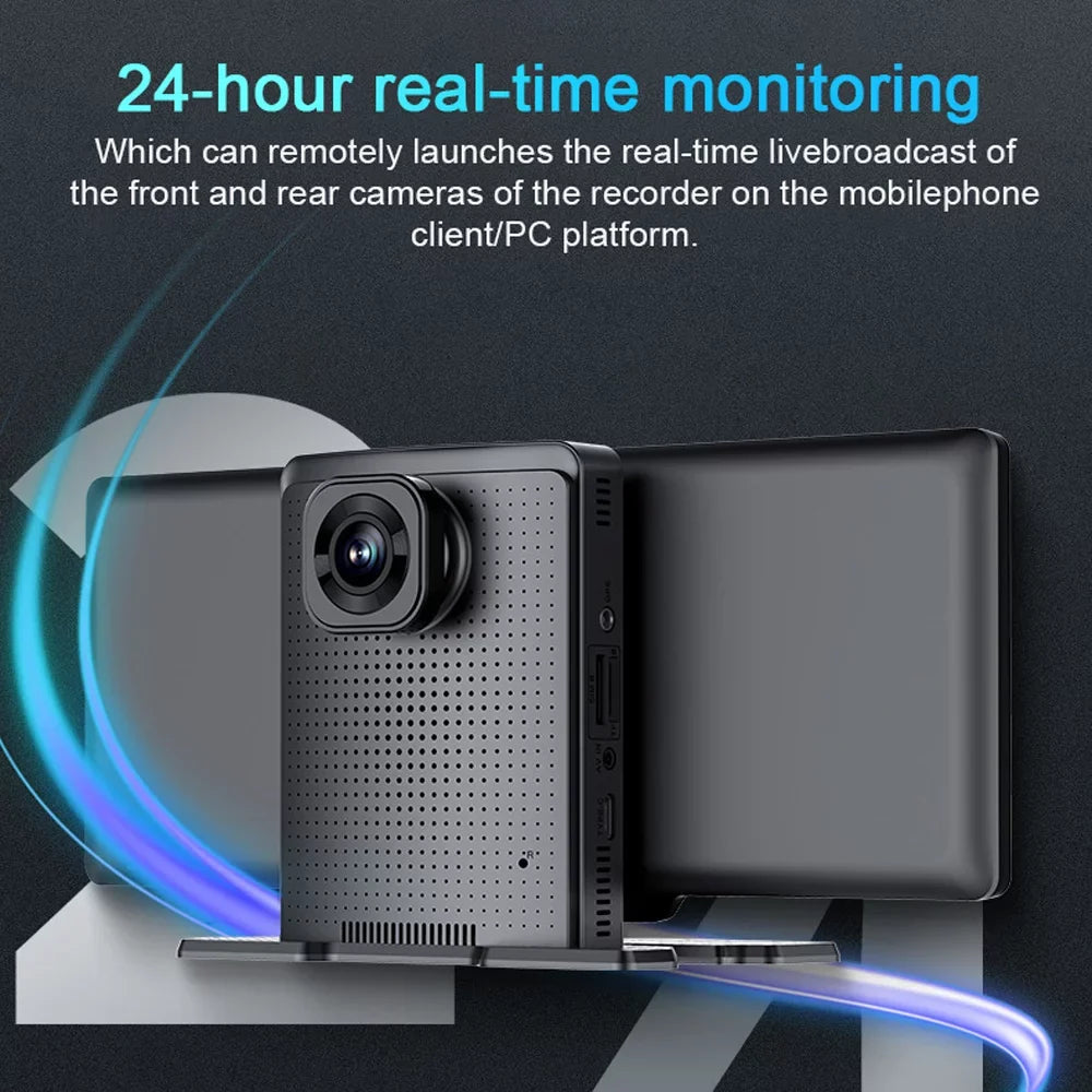 Car Recorder System Degree Night 10.26in Video Positioning Lens walmeck 170 Multi-language DVR Navigation Car Auto Cam Car Angle Viewing Dual Global Recorder Dash Wide