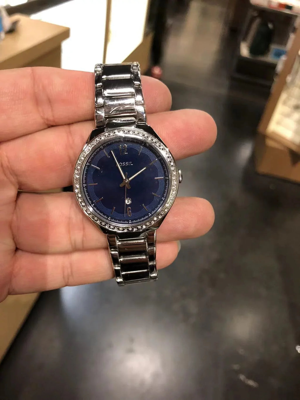 Stainless Steel Date BQ3843 Fossil Watch Ashtyn Three-Hand