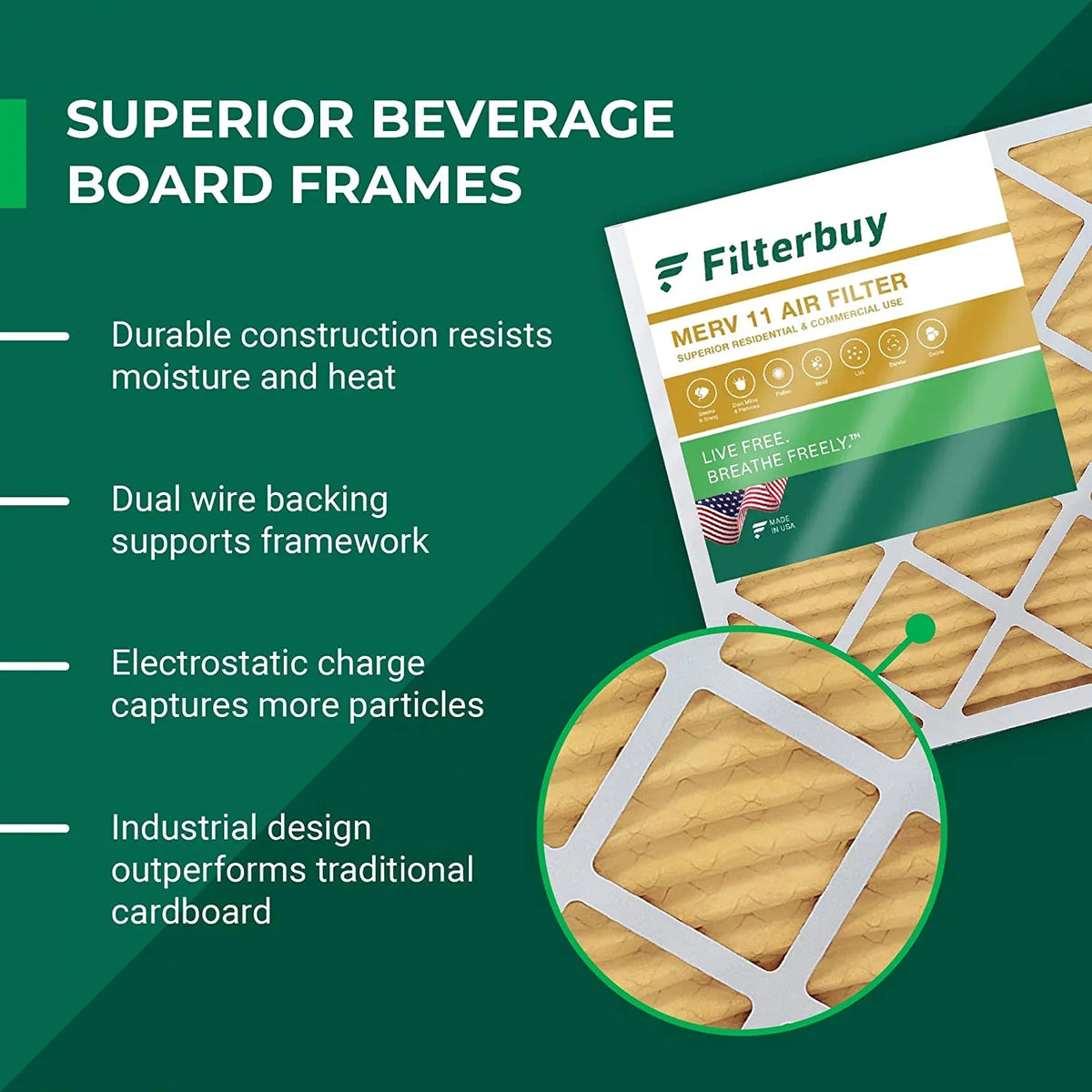 16x24x4 Furnace Pleated Filters Air (1-Pack) HVAC 11 AC MERV Filterbuy