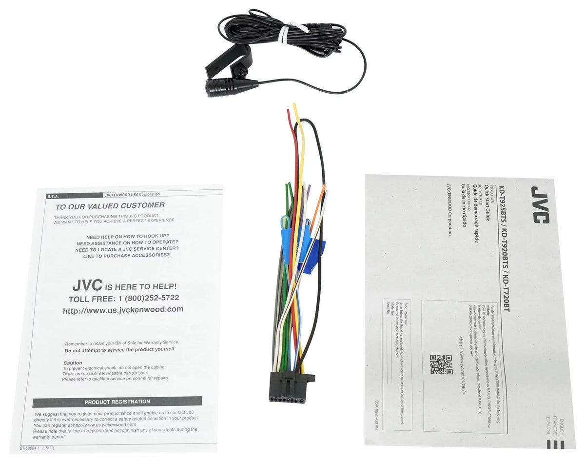 Bluetooth/Alexa Car Unit, KD-T920BTS w/ in-Dash Single-DIN Ready Built-in/SiriusXM JVC Receiver CD