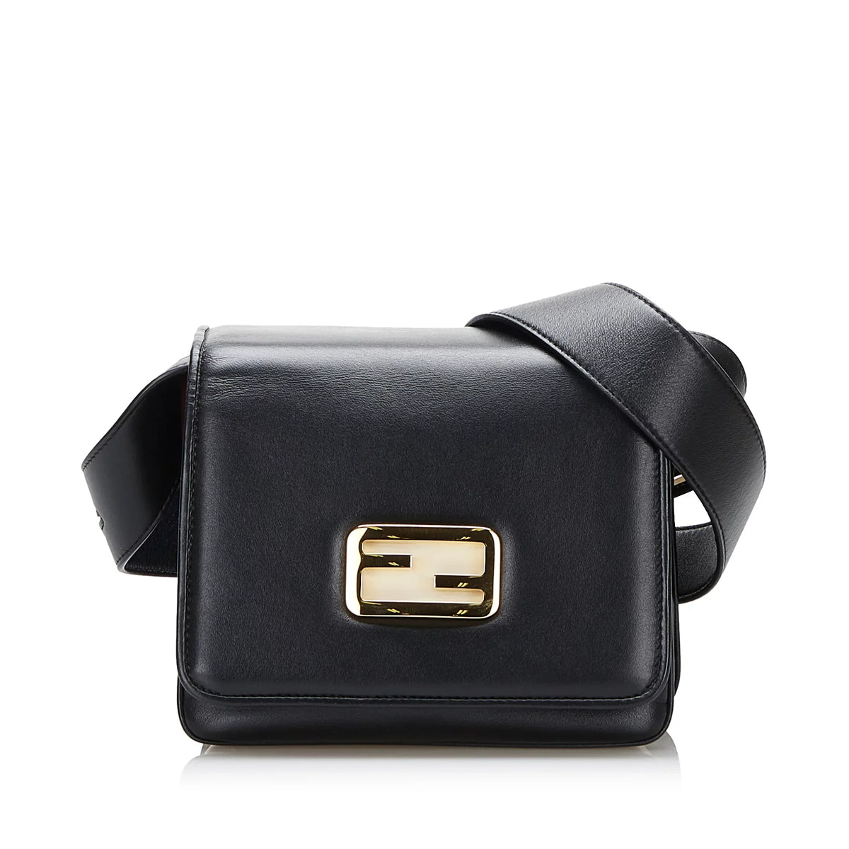 Calf Unisex Leather Authenticated Pre-Owned Crossbody Bag ID Small Fendi (Good)