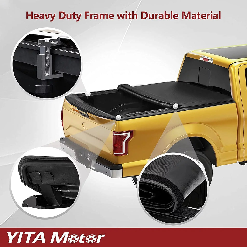 Roll Frontier 2005-2023 5 Bed Truck Truck compatible with Lamp Up Soft ft Cover with Bed Tonneau Ledkingdomus Top Nissan