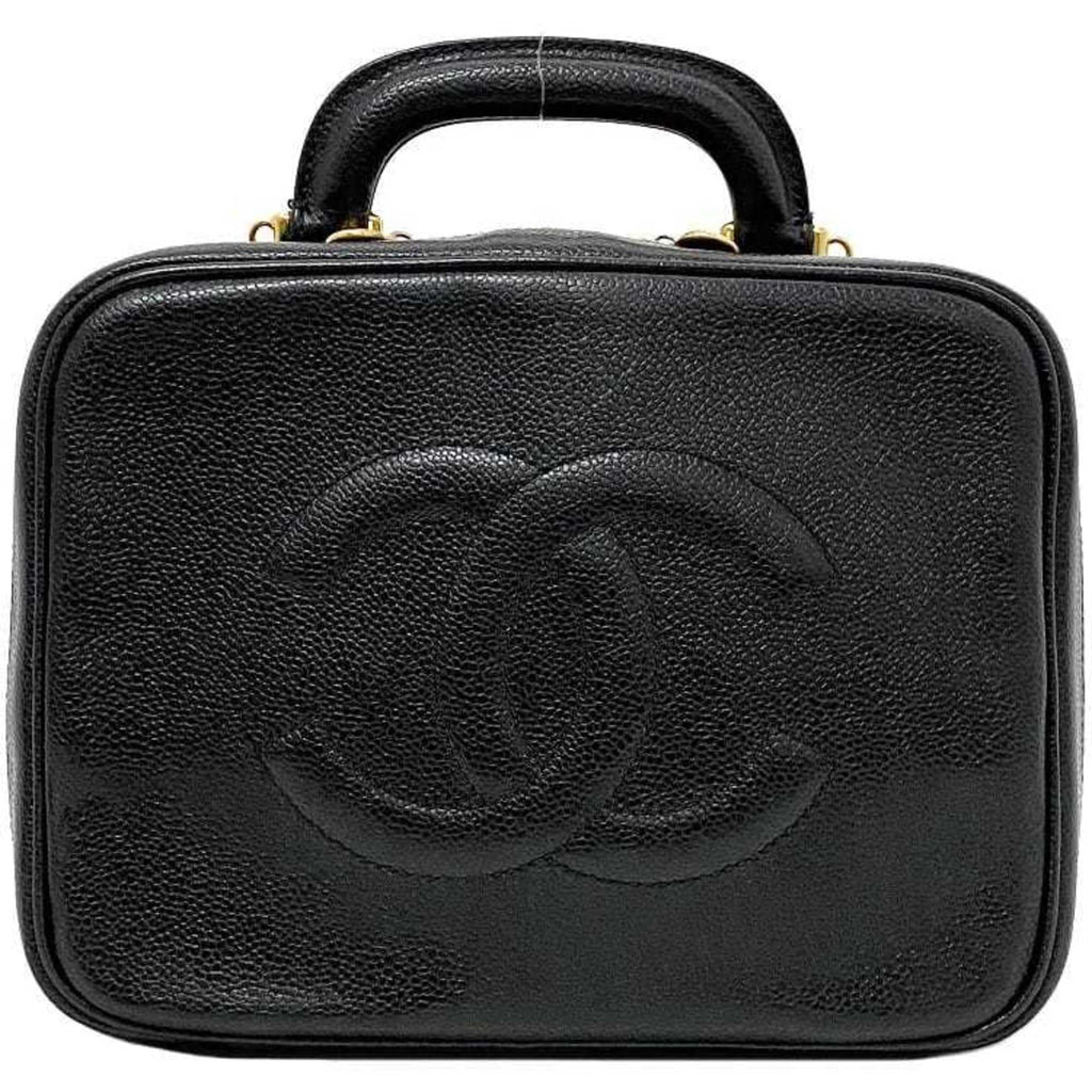 Chanel Vanity Stitch 4th Pre-Owned Gold Leather Bag A07061 Skin CHANEL Cocomark (Good) Handbag GP Caviar