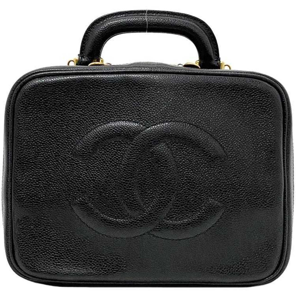 Chanel Vanity Stitch 4th Pre-Owned Gold Leather Bag A07061 Skin CHANEL Cocomark (Good) Handbag GP Caviar