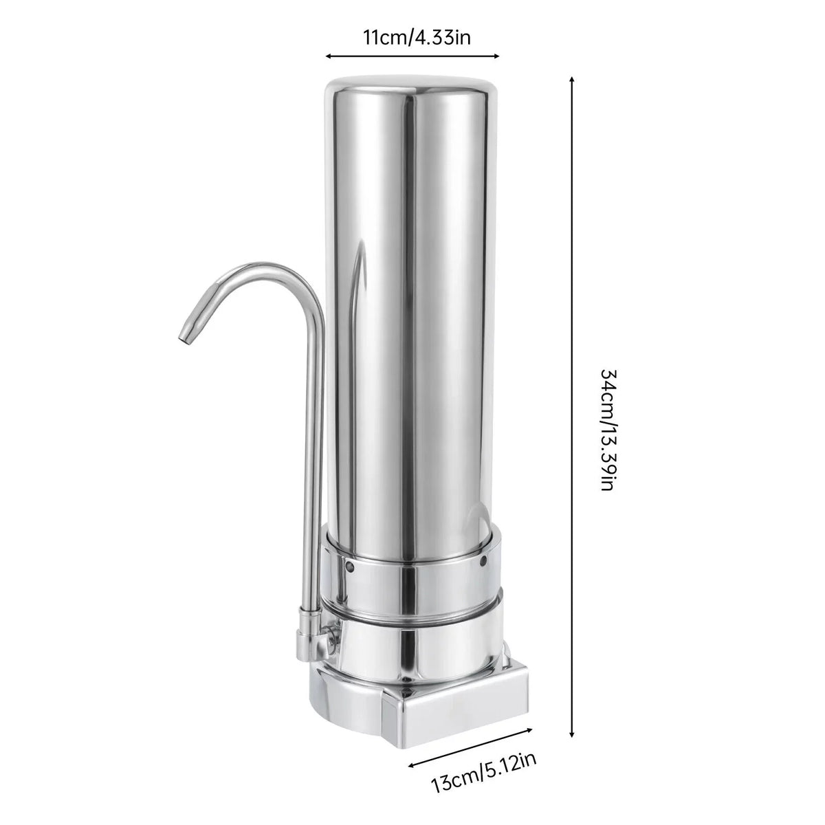 Stainless Silver Drinking Tap Filter Water System Sink Filtration Countertop Filter