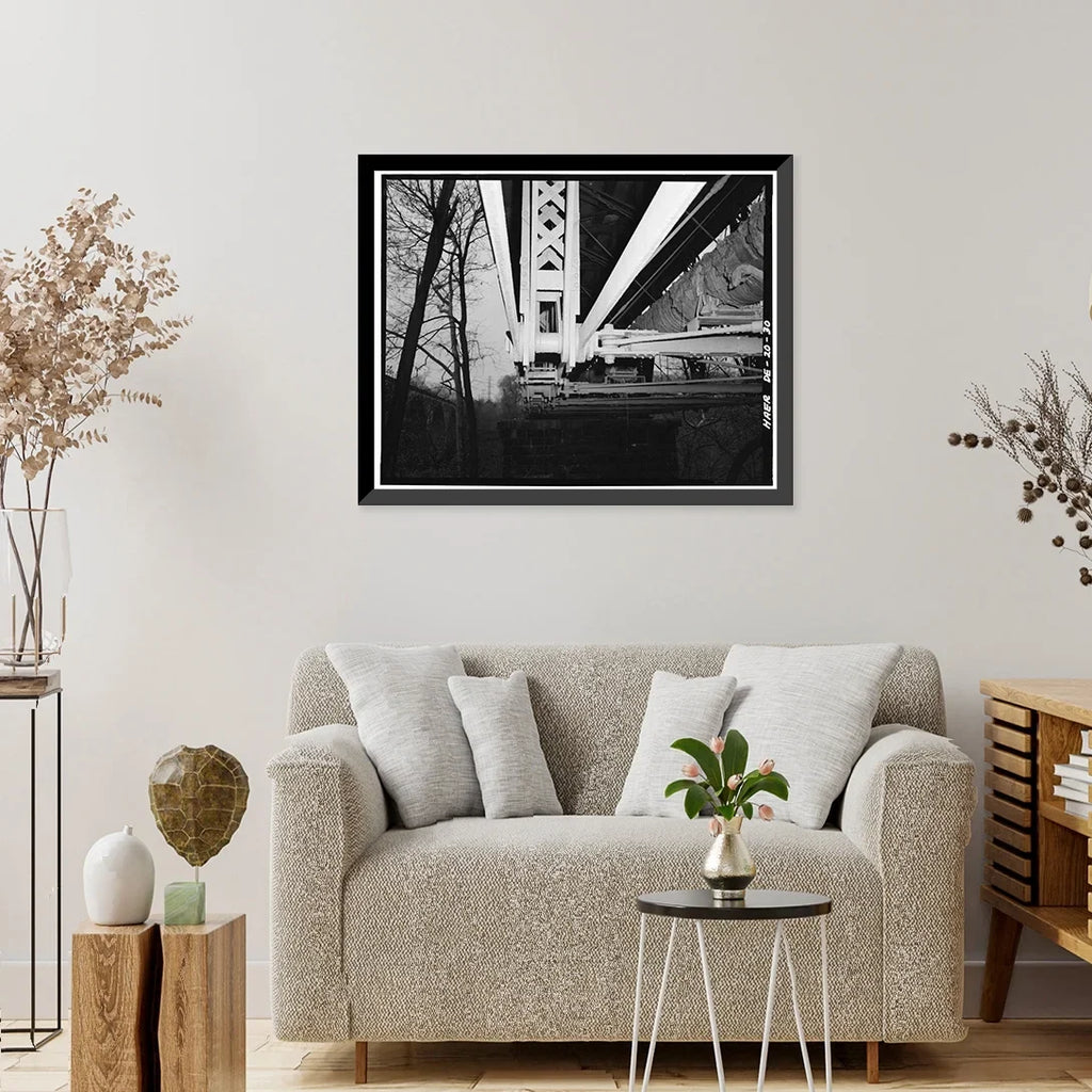 Augustine Bridge, 30, Print, Framed Augustine Wilmington, Brandywine County, 17-7/8" x 21-7/8" DE Cutoff, Historic Castle River, New -