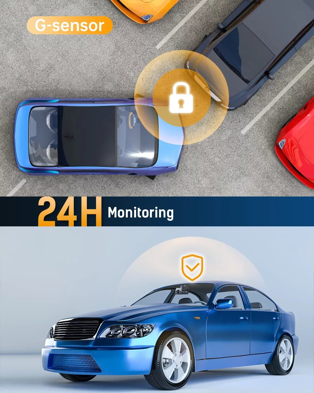 Car Parking Night Dashboard Built Camera IPS Loop GPS Smanic WiFi Mode, Angle, Front, Recorder Screen, Dash for 4k Cam Recording Dash 170° WDR,24H Cars Wide Vision, with 3.16”