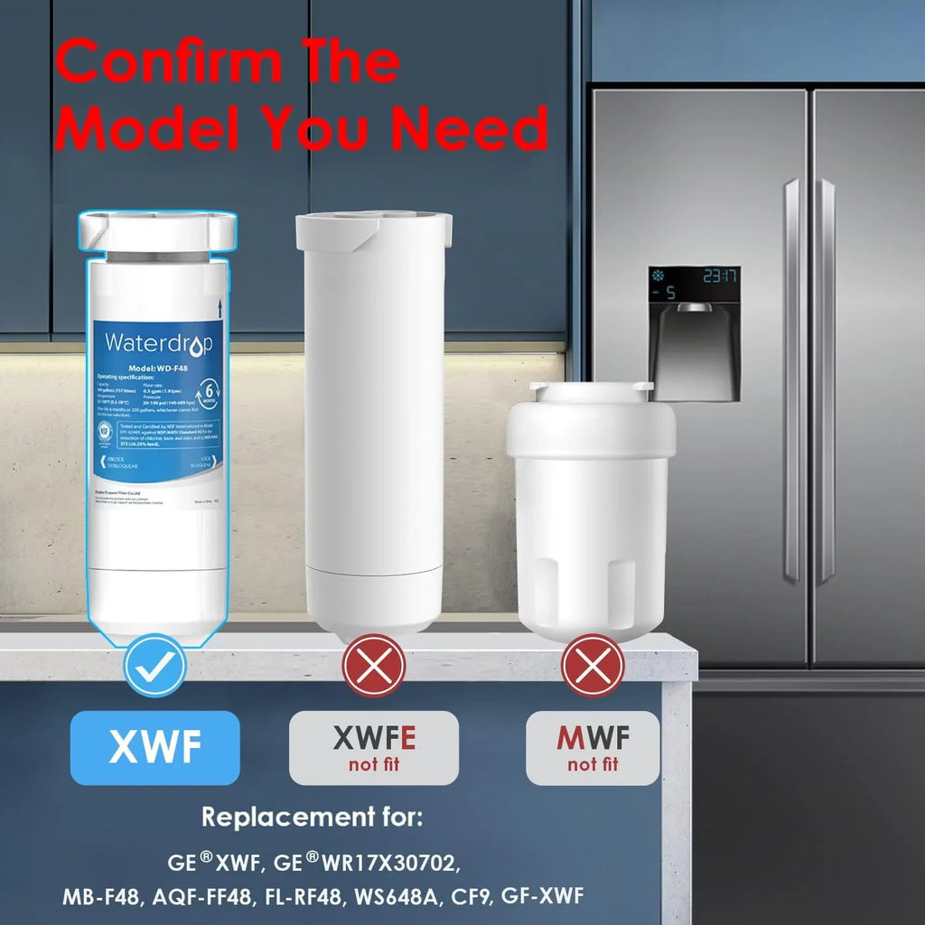 Certified XWF Water XWF 1 may Filter, (Package NSF vary) Replacement Filter for GE® Refrigerator Waterdrop