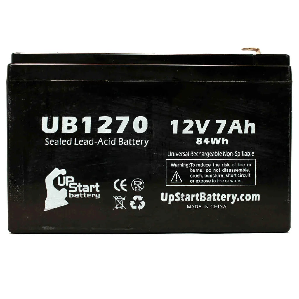 to Universal 4 Replacement - - Battery F1 2x UB1270 Terminal Includes 7000mAh, F2 Upsonic Pack AGM, Adapters Compatible (12V, Battery F1 Acid Sealed Terminal, PCM200 Lead SLA) - 7Ah,