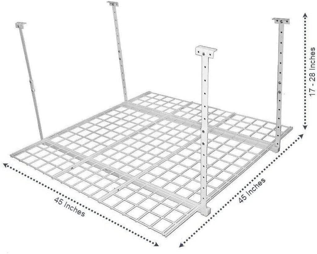 45-Inch Overhead HyLoft Organization 45-Inch Garage 00540 System White Ceiling by Mount Rack Storage