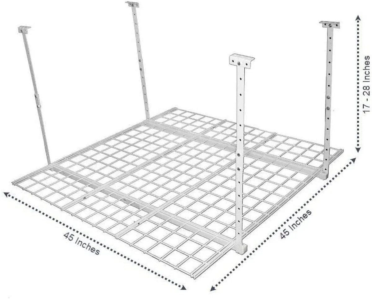 45-Inch Overhead HyLoft Organization 45-Inch Garage 00540 System White Ceiling by Mount Rack Storage