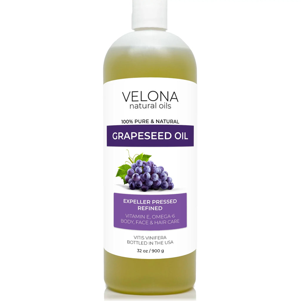 Skin, Hair Pure - 24 | pressed Care | Natural and Cooking, Refined, Velona Cold | Body, 100% Grapeseed oz Oil Face, Carrier Oil
