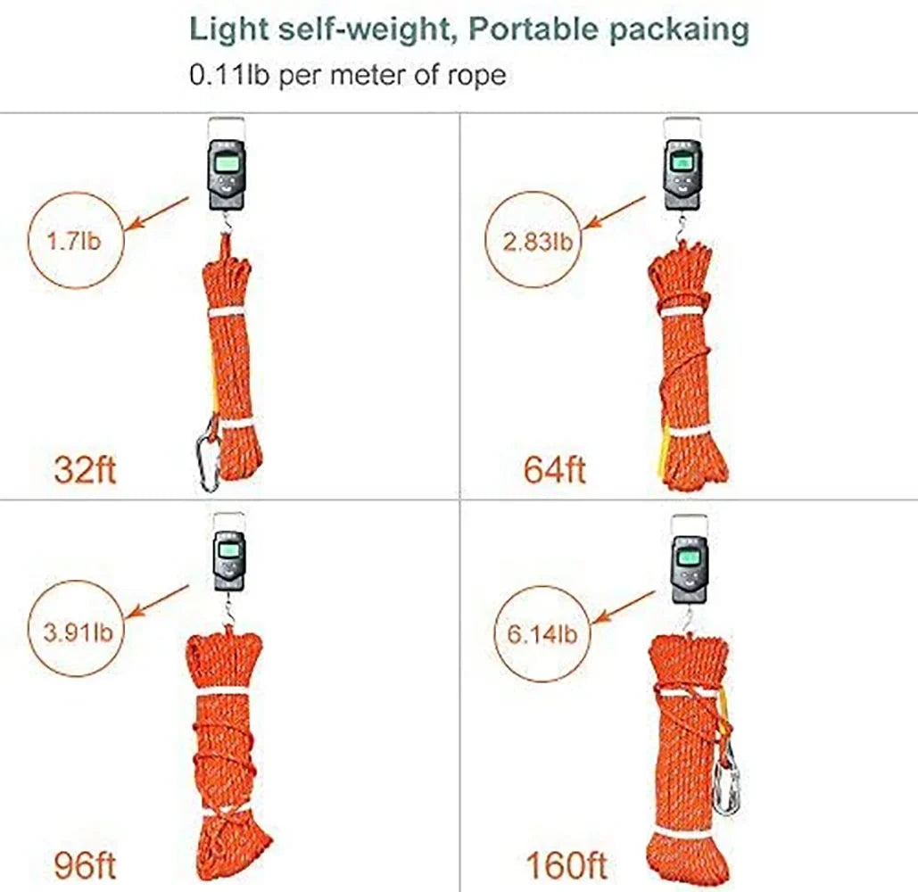 Escape 50M(160ft) Rope Climbing Rope Rock Parachute Outdoor Static for Climbing Equipment Rope Ice X Fire XBEN Climbing Rescue