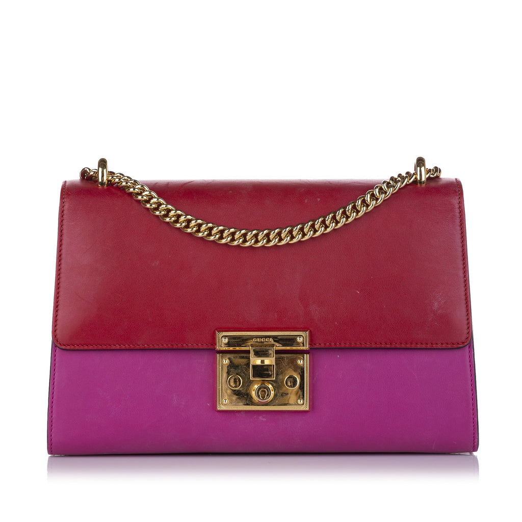 Bag Leather Red Calf (Good) Small Pre-Owned Padlock Women Crossbody Gucci