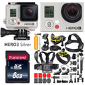 Silver Sport Action Camcorder Camera Wi-Fi Kit 35-In-1 Edition With Camera GoPro Action - HERO3 Restored Accessory (Refurbished)