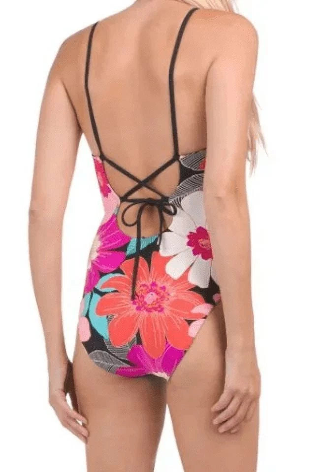 Knot Women's La Multi//in Swimsuit, Blanca One Full 6 Piece Front Bloom, Plunge