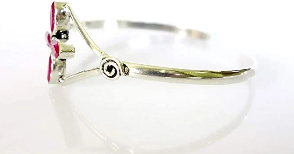 Modern Jewelry Plated Bracelet Red Women, Cuff Silver Designer Gemstone Natural Boho Fashion Tribal Ruby Handmade Bracelet, Bohemian for Party Design