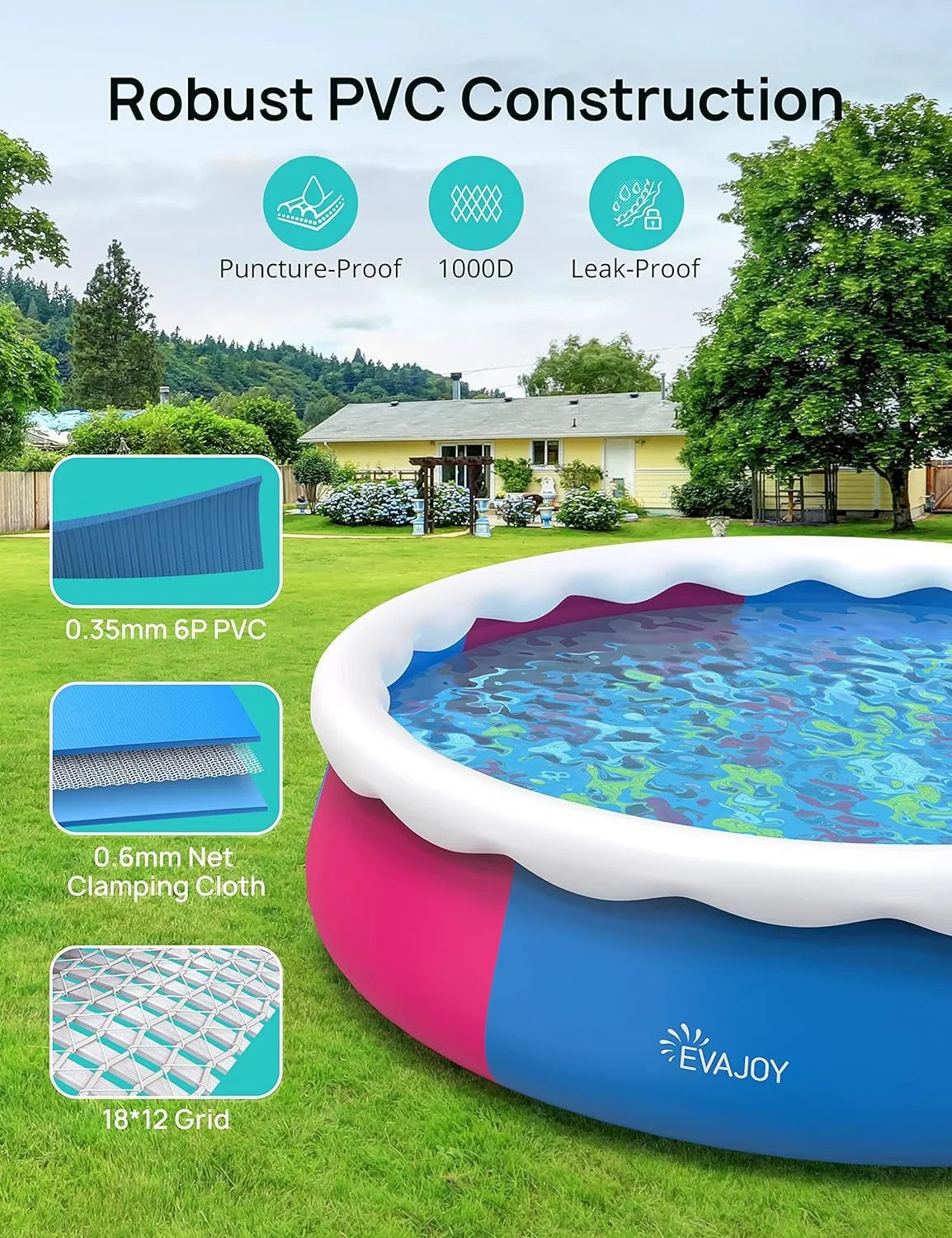 and *35in Cover, 15ft Include Blue 7 Ground Pump, Filter Inflatable Cloth Track Swimming Pool