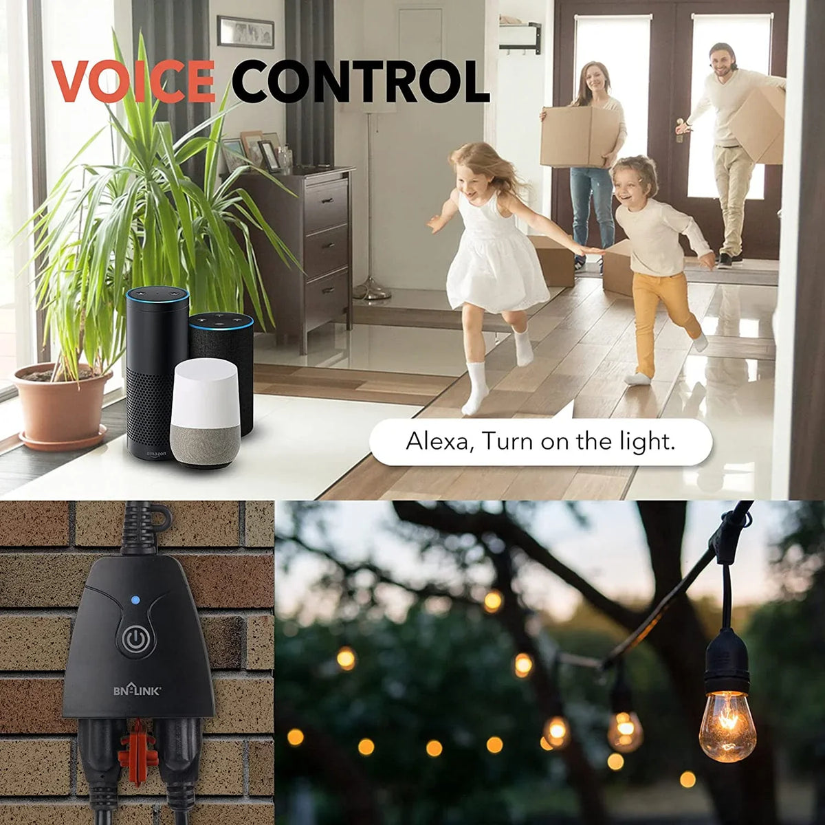 Compatible Network with Alexa Google Timer WiFi Heavy 2.4 Plug Smart BN-LINK only Assistant Outlet Switch, Duty Dual GHz Outdoor and Outlet