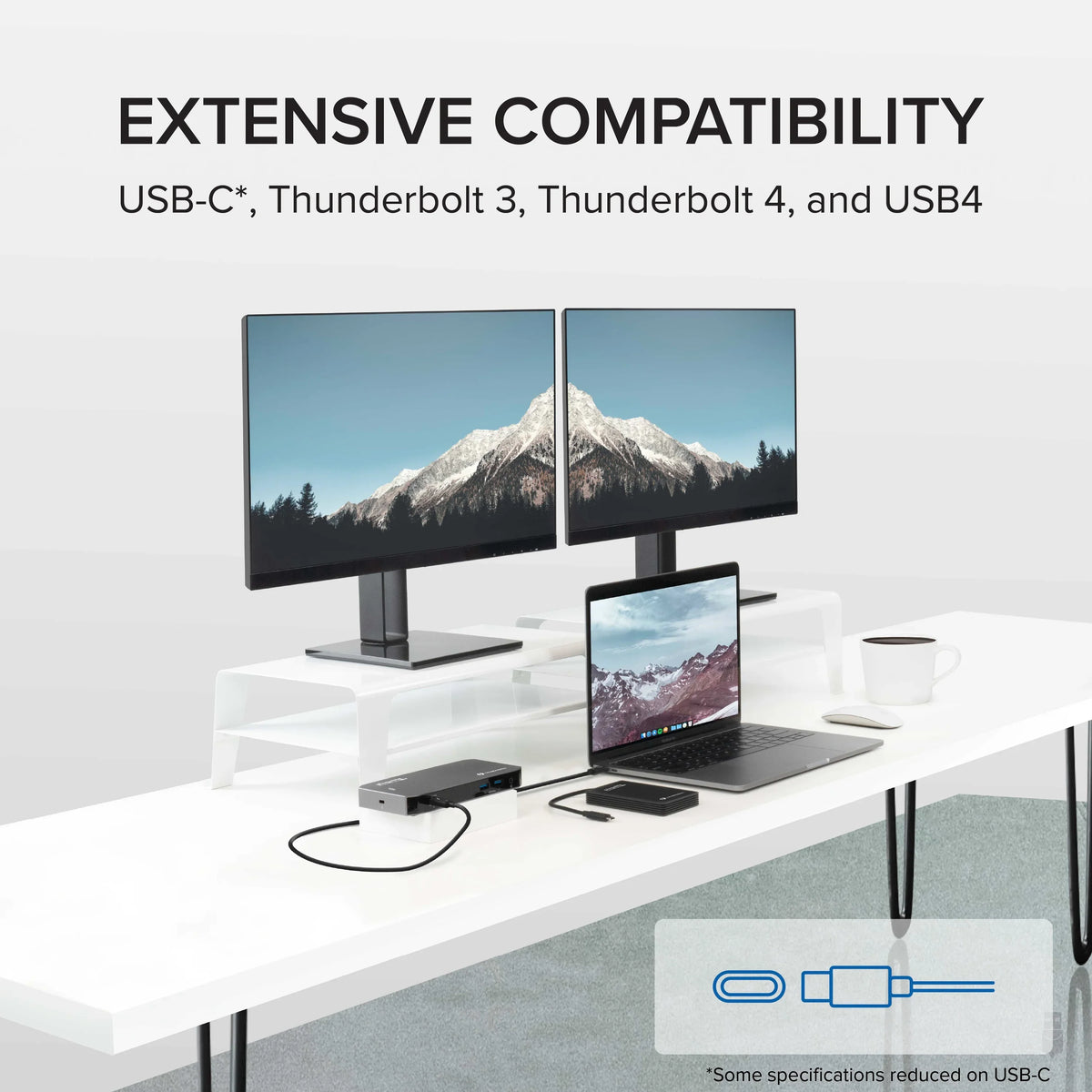 HDMI, Charging, USB-C Jack Windows - with 96W Compatible with 2x and DisplayPort Laptops, Plugable and Dock Ethernet, 40Gbps Gigabit and USB-C, Audio 3x Thunderbolt USB 3.0, Mac