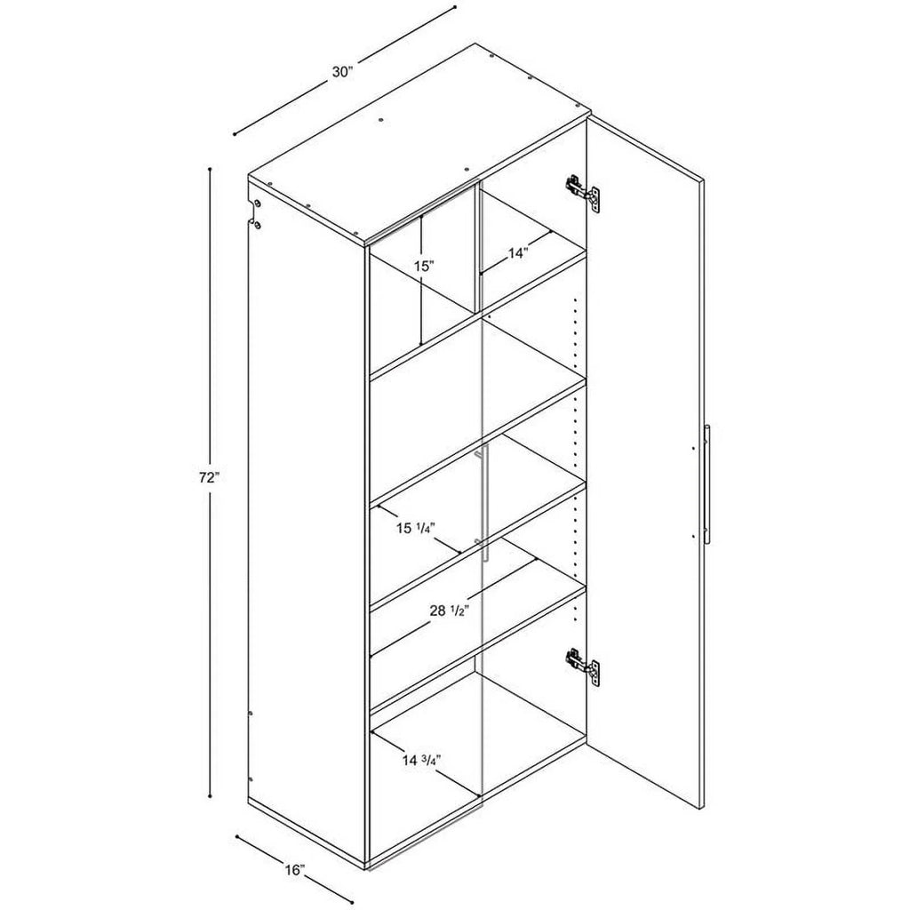 Garage Pemberly Row 30" Mounted Wall in White Large Cabinet Finish