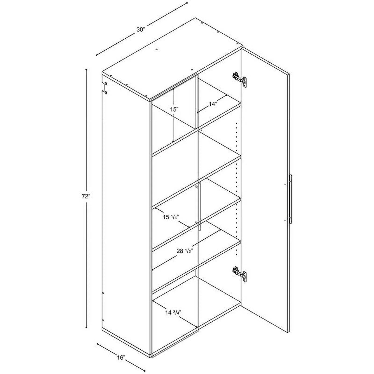 Garage Pemberly Row 30" Mounted Wall in White Large Cabinet Finish