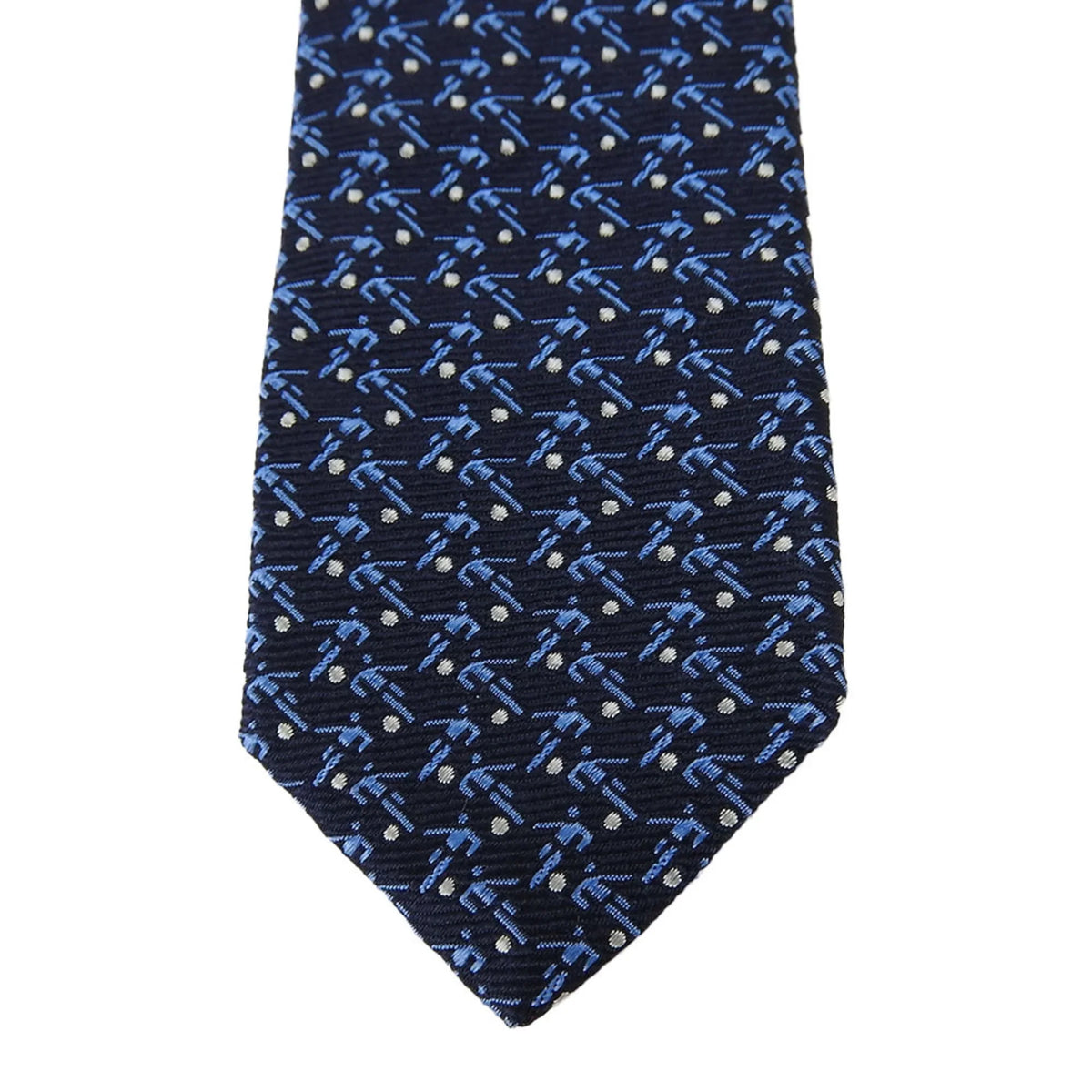 (Good) Necktie Pre-Owned Navy Blue Silk BVLGARI Men's