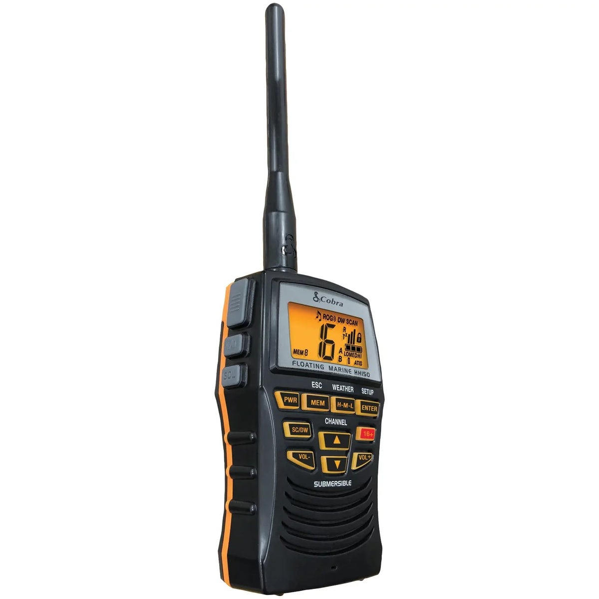 Marine VHF Marine Cobra Radio Floating FLT Handheld HH150 3-Watt MR