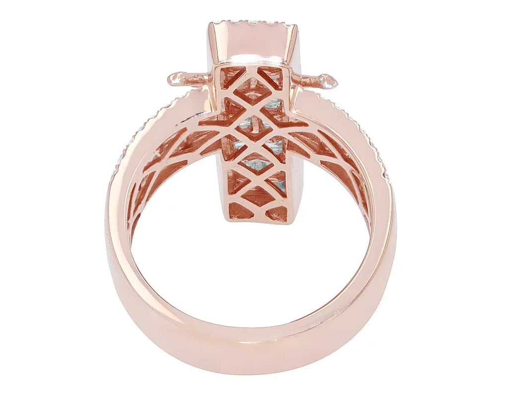 'Jesus Gold CT Cross' Pinky on Ring 1.86 Diamond S10 Baguette
